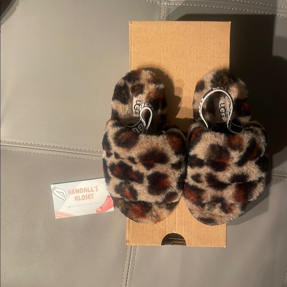 UGG Kids Leopard Print Slippers